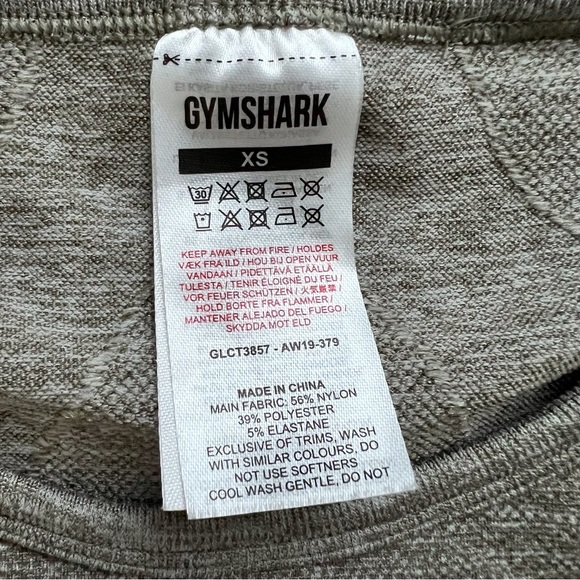 LAST CALL SALE! Gymshark Seamless Cropped Long Sleeve Top Marled Tan Athletic XS - Picture 3 of 8